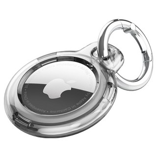 신지모루 에어태그 홀더 360 측면보호 PC 슬림하드 커버 케이스, 블랙 클리어, 1개