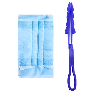一次性靜電除塵氈 附手柄 PE PP 超細纖維 藍色 9.5x6cm, 1組