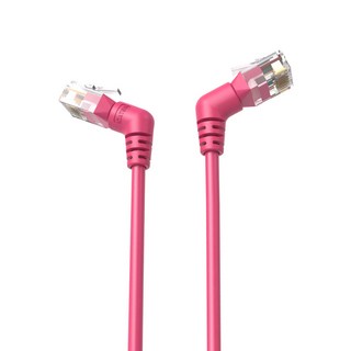 VEnTIOn 威迅 IBO系列 CAT6A 超六類雙彎頭可旋轉纖細高速網路線 0.5M 粉色, 2條