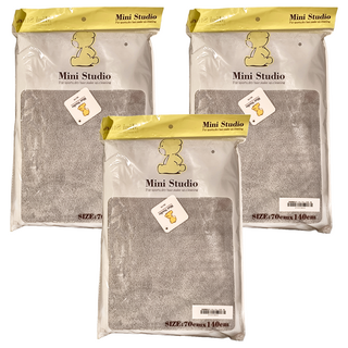 超細纖維浴巾, 灰色, 3條