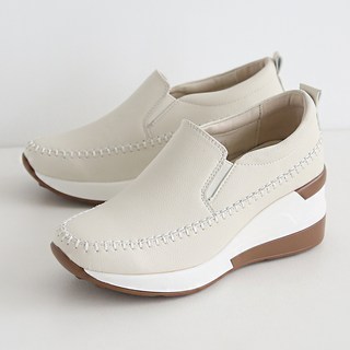 dangolunni 女款輕量厚底增高皮革懶人鞋 6cm