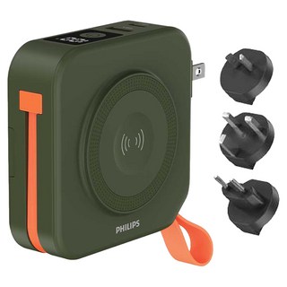PHILIPS 飛利浦 FunCube 2.0多合一磁吸行動電源 附轉接頭 3個, DLP4348C-G, 綠色