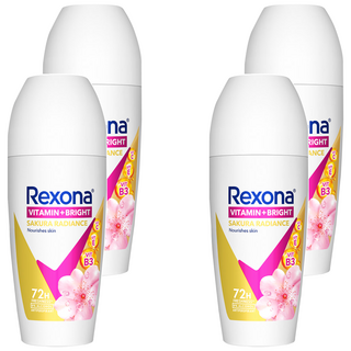 Rexona 蕊娜 制汗爽身香體露 完美透亮櫻花, 45ml, 4瓶