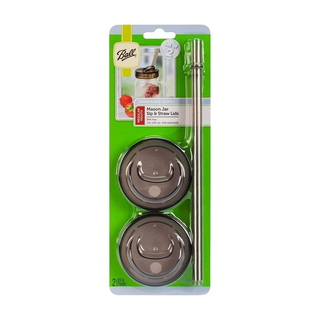 Ball 多功能蓋子吸管組 窄口, 吸管24cm + 杯蓋7cm, 灰色, 1組