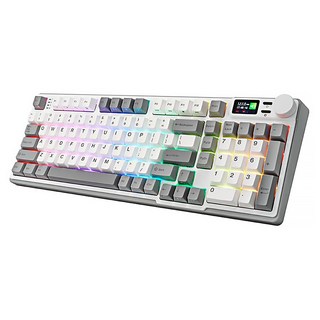 irocks 艾芮克 RGB 熱插拔無線機械鍵盤 原廠保固, IRK85R, 冰晶白, 奶茶軸