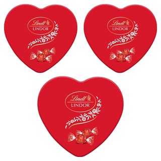 Lindt 瑞士蓮 LINDOR Lindor 愛心鐵盒巧克力 8入, 100g, 3個