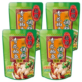 橋頭 青花椒魚調味料 麻辣 水煮魚/麻辣鍋, 200g, 4包