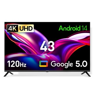 프리즘코리아 4K UHD 구글 5.0 AI DLG 120Hz 스마트TV, 109cm(43인치), CP43G5, 스탠드형, 고객직접설치
