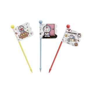 LKP4 裝飾用旗幟水果叉, 哆啦A夢, 3入
