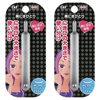 KAI 貝印 黑頭粉刺擠壓棒 KQ-0971, 銀色, 2支