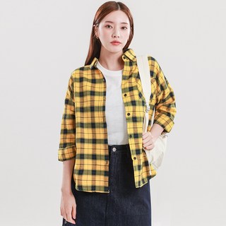 Elsso 女性可愛格紋襯衫外套