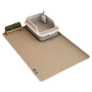 티유 사막화방지 벌집구조 고양이 화장실 모래매트, 베이지, 1개