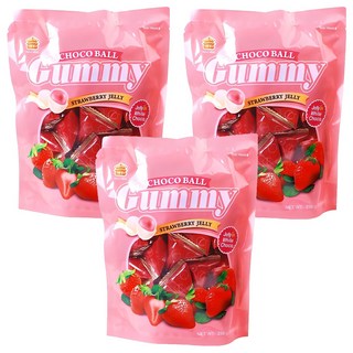 義美 草莓煉乳QQ糖巧克力球三角包, 238g, 3包