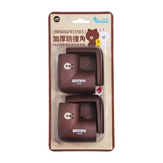 YODA 優的寶貝 LINE FRIENDS 加厚防撞角 (棕色熊大) 四入組, 6 x 6 x 3.5cm, 熊大款, 1組