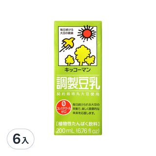 KIKKOMAN 龜甲萬 調製豆乳, 200mL, 6入