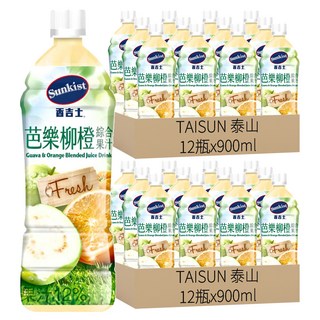 TAISUN 泰山 芭樂柳橙綜合果汁飲料 PET900, 900ml, 24瓶