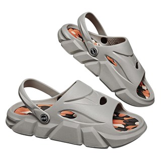 bebehome 厚底撞色運動休閒兩用洞洞鞋 灰色迷彩/38 EVA鞋面鞋底