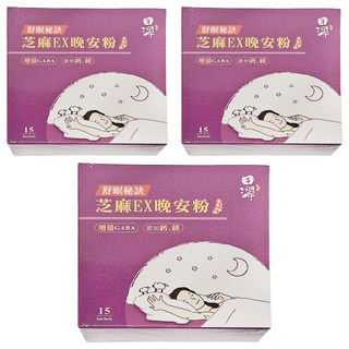 Tsuie 日濢 芝麻EX晚安粉 Set 15入, 檸檬馬鞭草風味, 提升睡眠品質, 37.5g, 3盒