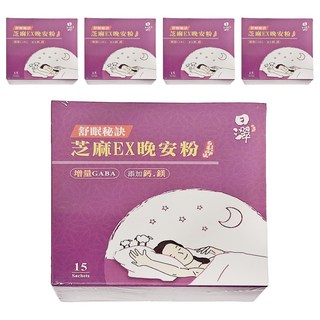 Tsuie 日濢 芝麻EX晚安粉 Set 15入, 檸檬馬鞭草風味, 提升睡眠品質, 37.5g, 5盒