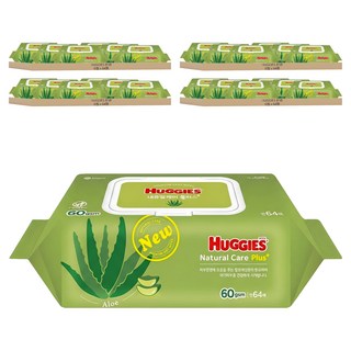 HUGGIES 好奇 Nature care plus 濕紙巾 掀蓋式, 60gsm, 64張, 24包