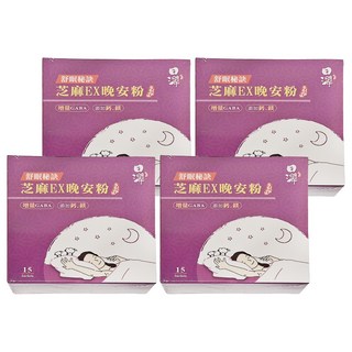 Tsuie 日濢 芝麻EX晚安粉 Set 15入, 檸檬馬鞭草風味, 提升睡眠品質, 37.5g, 4盒