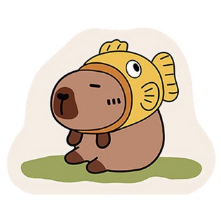 西格傢飾 日本呆萌水豚君軟珪藻土地墊 防滑落, 鯛魚燒水豚, 1個