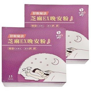 Tsuie 日濢 芝麻EX晚安粉 Set 15入, 檸檬馬鞭草風味, 提升睡眠品質, 37.5g, 2盒