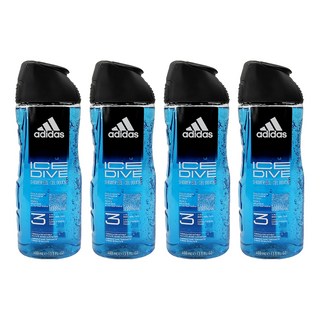 adidas 愛迪達 男性三合一潔顏洗髮沐浴露 超越沁涼, 400ml, 4瓶