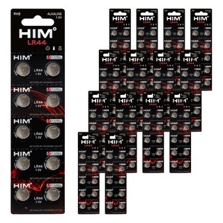 HIM 鹼性鈕扣電池 LR44, 10入, 15個