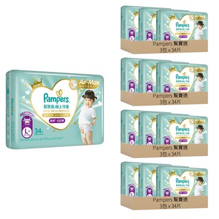 Pampers 幫寶適 原廠公司貨 極上守護 一級幫散熱拉拉褲 10~15kg, L+, 408片