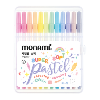 Monami 超級粉彩彩色筆 12色套組, 混色, 1組