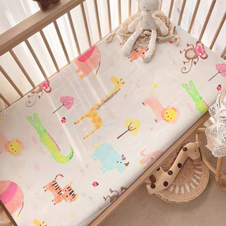 HABABY 嬰兒床包 一般嬰兒床專用 130 x 70cm 動物王國 台灣製, 1個