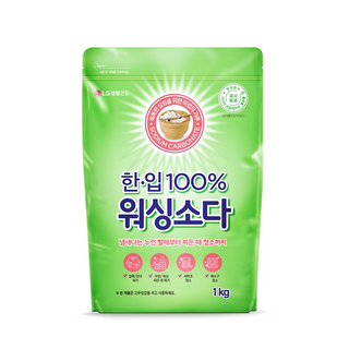 한입 100% 워싱소다 세탁 청소 다목적 세제, 1kg, 1개