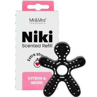 Mr&Mrs FRAGRANCE Niki 車用芳香劑補充包, 柑橘麝香, 1個