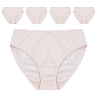 Base Alpha Essential 女性用40支純棉無螢光中腰內褲 5件組, 杏色