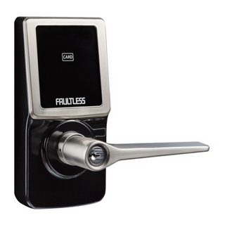 FAULTLESS 加安牌 三合一觸控式電子鎖 TL-505PC 外側鎖匙開啟 25組使用者密碼/卡片 鎖閂可開關超過20萬次 適用門厚30~51mm, 孔洞符合可DIY 安裝