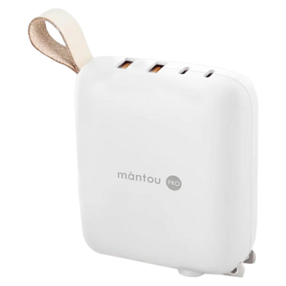 lisscode 饅頭Pro 氮化鎵極速充電器 單口USB-C 100W強勁輸出 台灣設計植揉皮革, 白色, 1個, LA-100-WH