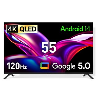 프리즘코리아 4K UHD QLED 구글 5 AI DLG120Hz 스마트TV, 138.6cm(55인치), CP55G5Q, 스탠드형, 고객직접설치