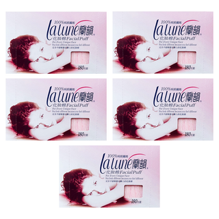 蘭韻 紙纖化妝棉，純紙纖維 質地柔軟 觸感舒適, 180片, 5盒