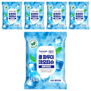 Tamsaa 舒爽香氛涼感濕紙巾 5包, 81g, 15張