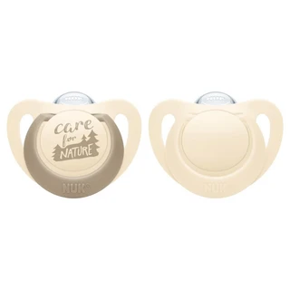 NUK Nature 矽膠安撫奶嘴 2號, 6~18個月, 莫蘭迪米, 2個