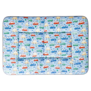Annette 純棉加厚嬰兒床墊 120 x 70cm, 卡通汽車 淺藍色, 1個