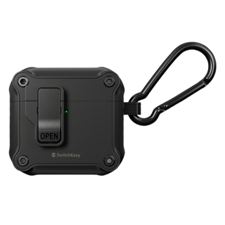 SwitchEasy 魚骨牌 Rugged Shield 耳機保護殼 Airpods 4 適用, 黑色, 1個, 單一商品