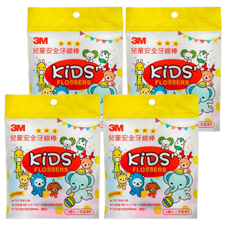 3M 兒童安全牙線棒 超細滑 3歲以上, 5cm, 38支, 4包