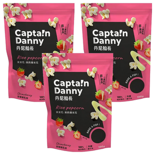 Captain Danny 丹尼船長 米米花 草莓煉乳味, 100g, 3包