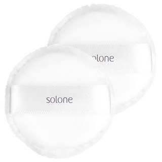 Solone 台灣公司貨 訂製雙面兩用粉撲 日本立絨/植絨, 2個, 白色