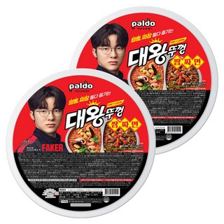 JUMBO NOODLE 食麵王大炒碼炸醬半半泡麵 446g, 2個