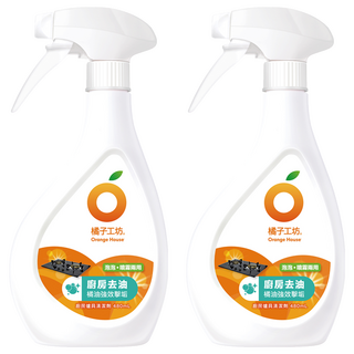 橘子工坊 天然廚房爐具專用清潔劑 橘油清潔 無香精 泡泡/噴霧兩用 適用瓦斯爐/微波爐/烤爐/電鍋 480mL, 2瓶