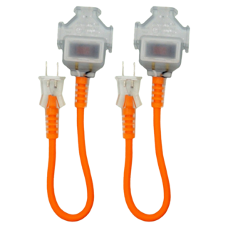 FONG HUA 崶華 C型動力線 3孔延長線, 30cm, 橘色, 2個