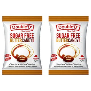 Double'D' 無糖糖果 焦糖奶油, 70g, 2袋